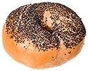 Bagel topped with poppy seeds